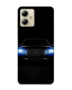 Чехол для Motorola MOTO G14 с картинкой «Audi в неоне»