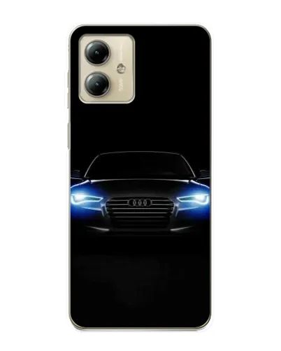 Чехол для Motorola MOTO G14 с картинкой «Audi в неоне»
