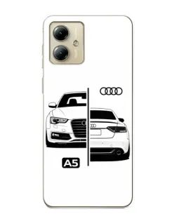 Чехол для Motorola MOTO G14 с картинкой «Audi — контрастный дизайн»