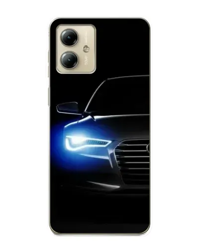 Чехол для Motorola MOTO G14 с картинкой «Неоновый взгляд Audi»