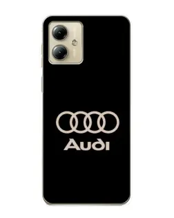 Чехол для Motorola MOTO G14 с картинкой «Audi — золотой логотип»