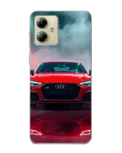 Чехол для Motorola MOTO G14 с картинкой «Audi RS — красный стиль»