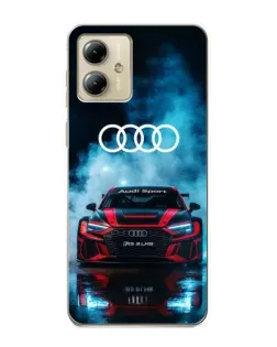 Чехол для Motorola MOTO G14 с картинкой «Audi Sport — неон»