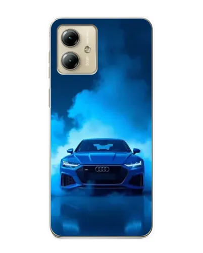 Чехол для Motorola MOTO G14 с картинкой «Audi — голубая энергия»