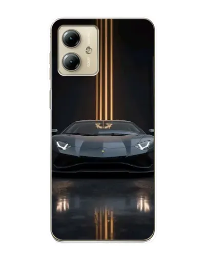 Чехол для Motorola MOTO G14 с картинкой «Lamborghini золотые линии»
