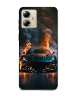 Чехол для Motorola MOTO G14 с картинкой «Lamborghini дымная эстетика»