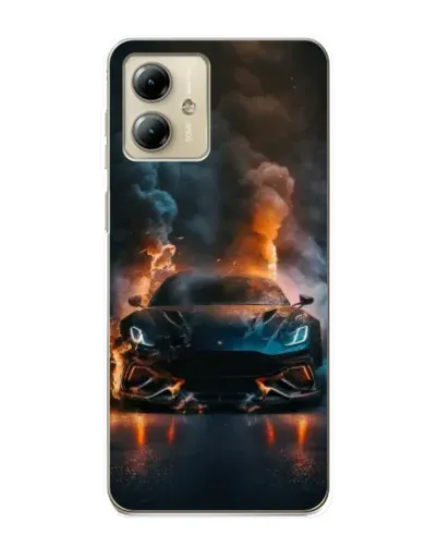 Чехол для Motorola MOTO G14 с картинкой «Lamborghini дымная эстетика»