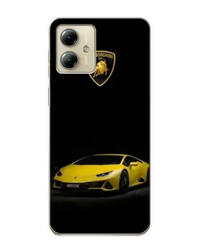 Чехол для Motorola MOTO G14 с картинкой «Lamborghini желтый акцент»