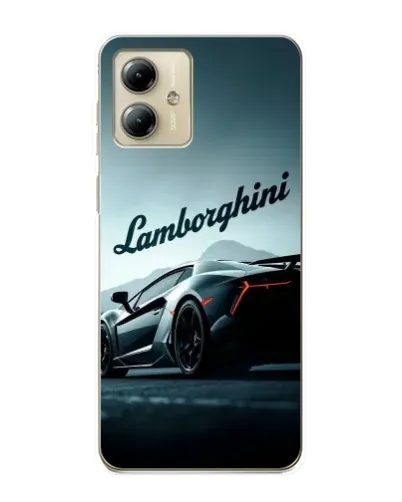 Чехол для Motorola MOTO G14 с картинкой «Классическая надпись Lamborghini»