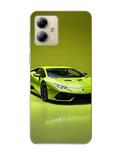 Чехол для Motorola MOTO G14 с картинкой «Салатовый Lamborghini Huracan»