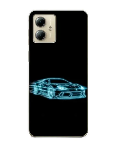 Чехол для Motorola MOTO G14 с картинкой «Неоновый контур Lamborghini»