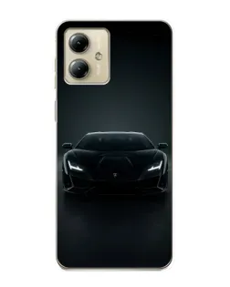 Чехол для Motorola MOTO G14 с картинкой «Черный Lamborghini Aventador»