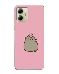 Чехол для Motorola MOTO G14 с картинкой «Pusheen сердце»