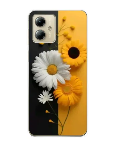 Чехол для Motorola MOTO G14 с картинкой «Подсолнух и ромашка»