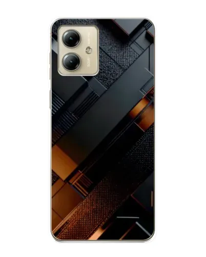 Чехол для Motorola MOTO G14 с картинкой «Черные геометрические блоки»