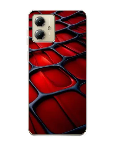 Чехол для Motorola MOTO G14 с картинкой «Красная глянцевая сетка»