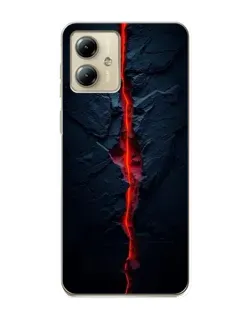 Чехол для Motorola MOTO G14 с картинкой «Kрасная лавовая трещина»