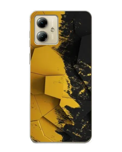 Чехол для Motorola MOTO G14 с картинкой «Золотые осколки геометрии»