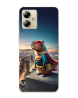 Чехол для Motorola MOTO G14 с картинкой «Капи-мен супергерой»