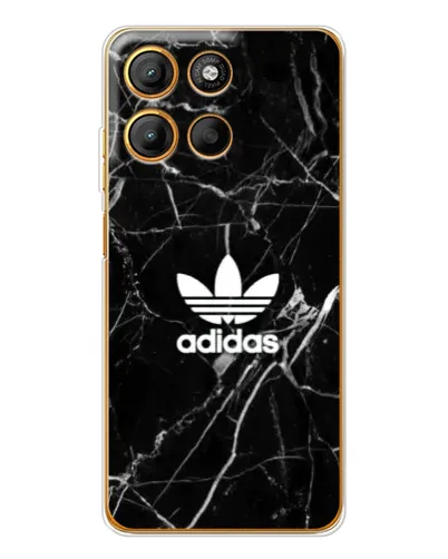 Чехол для Motorola Moto G15 Power с картинкой «Белый мрамор Adidas»