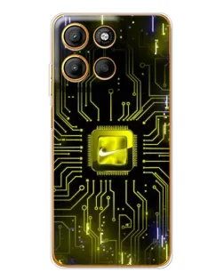 Чехол для Motorola Moto G15 Power с картинкой «Nike — золотая искра»