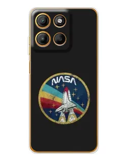 Чехол для Motorola Moto G15 Power с картинкой «NASA — эмблема миссии»