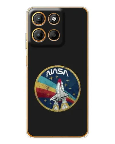 Чехол для Motorola Moto G15 Power с картинкой «NASA — эмблема миссии»