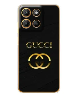 Чехол для Motorola Moto G15 Power с картинкой «Золотой логотип Gucci»