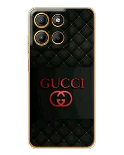 Чехол для Motorola Moto G15 Power с картинкой «Gucci — стеганый черный»