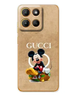 Чехол для Motorola Moto G15 Power с картинкой «Микки Маус Gucci — крафт»