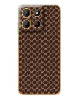 Чехол для Motorola Moto G15 Power с картинкой «Gucci — шоколадная сетка»