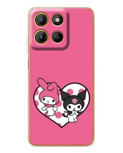 Чехол для Motorola Moto G15 Power с картинкой «Kuromi и My Melody»