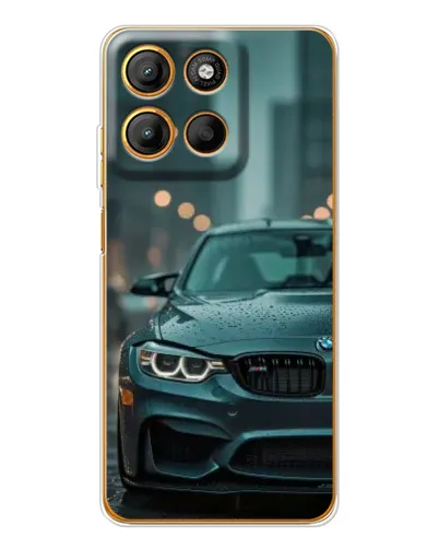 Чехол для Motorola Moto G15 Power с картинкой «BMW в огнях города»