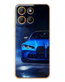 Чехол для Motorola Moto G15 Power с картинкой «Голубая BMW M4»