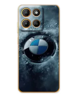Чехол для Motorola Moto G15 Power с картинкой «Логотип BMW — лед»