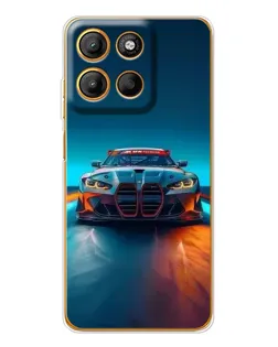 Чехол для Motorola Moto G15 Power с картинкой «BMW — огни неона»