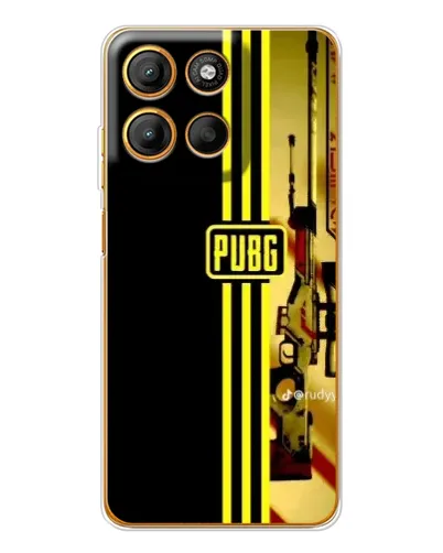 Чехол для Motorola Moto G15 Power с картинкой «PUBG — камуфляжный шлем»