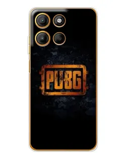 Чехол для Motorola Moto G15 Power с картинкой «PUBG — золотой логотип»