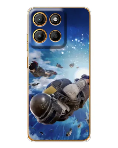 Чехол для Motorola Moto G15 Power с картинкой «Десант PUBG — прыжок»