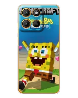 Чохол для Motorola Moto G15 Power з картинкою «Губка Боб Minecraft»