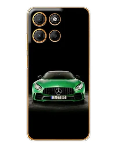 Чехол для Motorola Moto G15 Power с картинкой «Mercedes — неоновый лого»