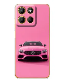Чехол для Motorola Moto G15 Power с картинкой «Розовый Mercedes AMG»