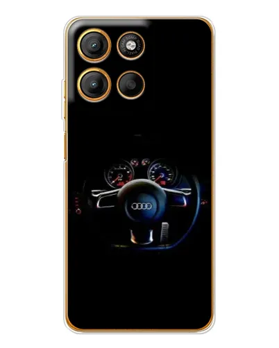Чехол для Motorola Moto G15 Power с картинкой «Салон Audi — руль»