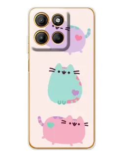 Чехол для Motorola Moto G15 Power с картинкой «Pusheen трио»