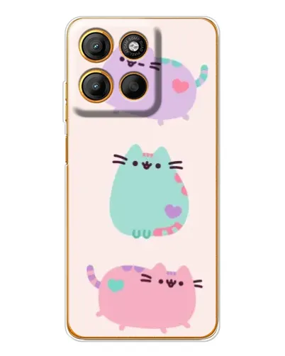 Чохол для Motorola Moto G15 Power з картинкою «Pusheen тріо»