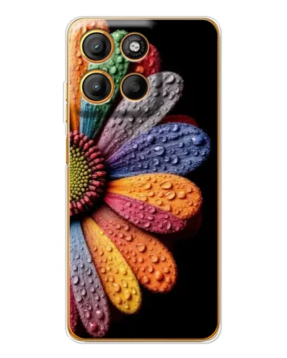 Чехол для Motorola Moto G15 Power с картинкой «Радужный цветок»