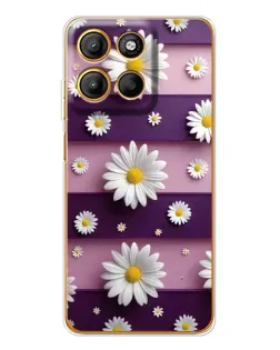Чехол для Motorola Moto G15 Power с картинкой «Ромашки на фиолетовом»