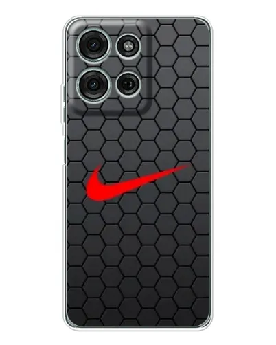 Чехол для Motorola Moto G15 с картинкой «Nike — карбоновая сетка»