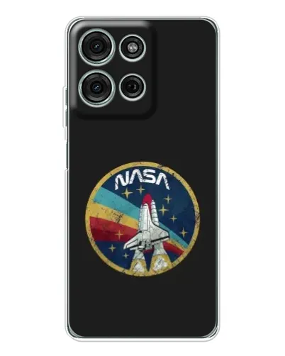 Чехол для Motorola Moto G15 с картинкой «NASA — эмблема миссии»