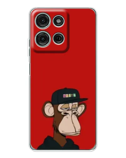 Чехол для Motorola Moto G15 с картинкой «Bored Ape — красный фон» Чехол для Motorola Moto G15 с картинкой «Bored Ape — красный фон»